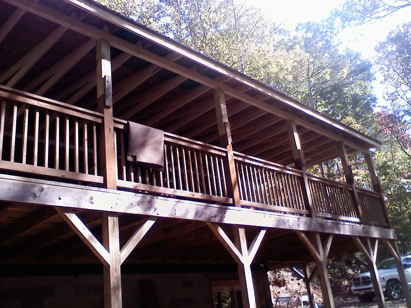 Timber framing under a new elevated porch and deck — Roof Leak Repair in Sandy by Roofing Brothers